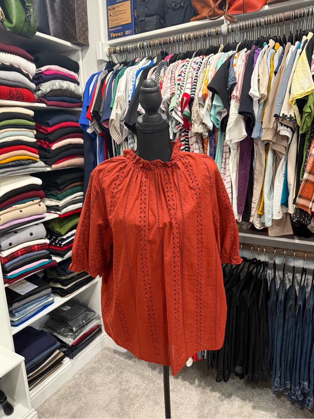 Universal Thread Burnt Orange Eyelet Blouse